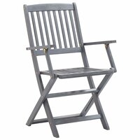 Tuinstoelen Anton SET 2 st inklapbaar met kussens massief acaciahout