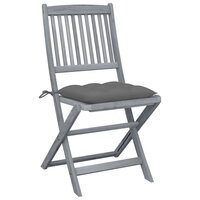 Tuinstoelen Fox SET 2 st inklapbaar met kussens acaciahout grijs