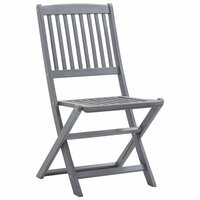 Tuinstoelen Fox SET 2 st inklapbaar met kussens acaciahout grijs