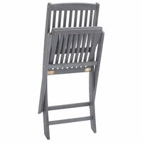 Tuinstoelen Fox SET 2 st inklapbaar met kussens acaciahout grijs