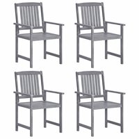 Tuinstoelen Francis SET 4 st massief acaciahout grijs