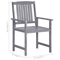Tuinstoelen Francis SET 4 st massief acaciahout grijs