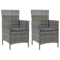 Tuinstoelen Ciska SET 2 st met kussens poly rattan grijs