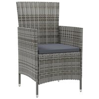 Tuinstoelen Ciska SET 2 st met kussens poly rattan grijs