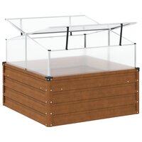 Plantenbak met kasvormig weervast staal 100x100 cm