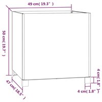 Plantenbak met poten roestig 49x47x50 cm cortenstaal