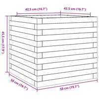 Plantenbak 50x50x45,5 cm ge&iuml;mpregneerd grenenhout