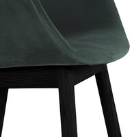Eetkamerstoel Frida Met velvet groen en Poten Van Zwart Hout