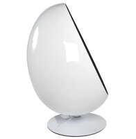 Fauteuil Eistoel Cocoon  stof zwart - kuip wit - draaibaar