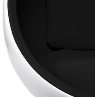 Fauteuil Eistoel Cocoon  stof zwart - kuip wit - draaibaar