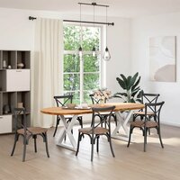 Eettafel Ventou 240x100x74 cm ovaal massief eikenhout lichtbruin