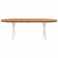 Eettafel Ventou 240x100x74 cm ovaal massief eikenhout lichtbruin