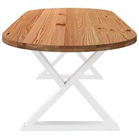 Eettafel Ventou 240x100x74 cm ovaal massief eikenhout lichtbruin