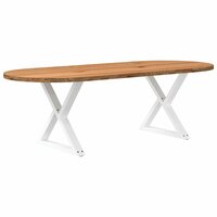 Eettafel Ventou 240x100x74 cm ovaal massief eikenhout lichtbruin