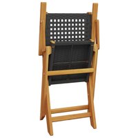 5-delige Tuinset Parijs poly rattan en massief hout zwart