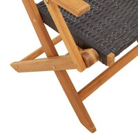 5-delige Tuinset Parijs poly rattan en massief hout zwart