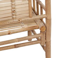 Tuinbank Guru met beige kussen 120 cm bamboe