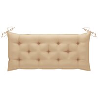 Tuinbank Guru met beige kussen 120 cm bamboe