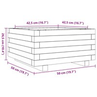 Plantenbak vierkant 50x50x26,5 cm ge&iuml;mpregneerd grenenhout
