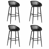 5-delige Barset Els zwart - 4 krukken met 1 tafel