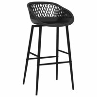 5-delige Barset Els zwart - 4 krukken met 1 tafel