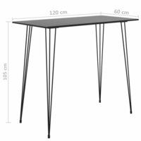 5-delige Barset Els zwart - 4 krukken met 1 tafel