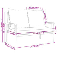 Loungeset Morshi bank met kussens en salontafel massief acaciahout