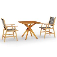 3-delige Tuinset Cancun tafel met 2 stoelen massief acaciahout