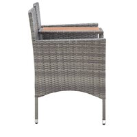 Tuinbank Twin 2-zits met tafeltje 143 cm poly rattan grijs