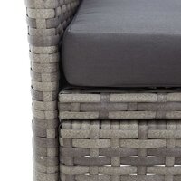 Tuinbank Twin 2-zits met tafeltje 143 cm poly rattan grijs
