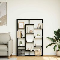 Boekenkast Andy 102x29x143 cm hout zwart - vakkenkast