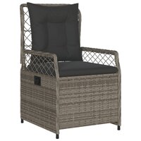 3-delige Tuinset Luxus met kussens poly rattan grijs