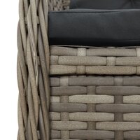 3-delige Tuinset Luxus met kussens poly rattan grijs