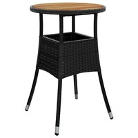 3-delige Tuinset Rasta met kussens poly rattan en acaciahout zwart