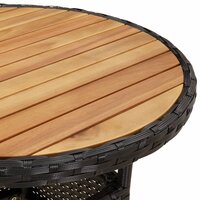 3-delige Tuinset Rasta met kussens poly rattan en acaciahout zwart