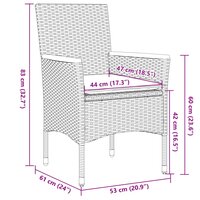3-delige Tuinset Rasta met kussens poly rattan en acaciahout zwart