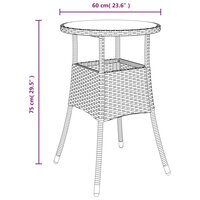 3-delige Tuinset Rasta met kussens poly rattan en acaciahout zwart