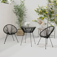 3-delige Tuinset Stylo PVC-rattan zwart