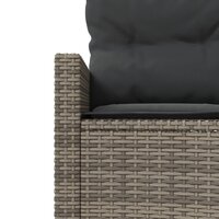 Tuinbank Rondo met kussens halfrond poly rattan grijs