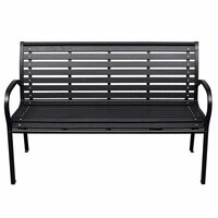 Tuinbank Galactic 116 cm staal en HKC zwart