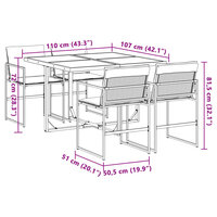 5-delige Tuinset Libra met kussens textileen wit