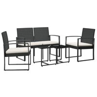 5-delige Loungeset Harma met kussens polypropeen rattan zwart