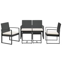 5-delige Loungeset Harma met kussens polypropeen rattan zwart