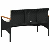 Tuinbank Mezzo met kussens 116x62,5x74 cm poly rattan zwart