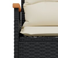 Tuinbank Mezzo met kussens 116x62,5x74 cm poly rattan zwart