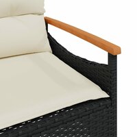 Tuinbank Mezzo met kussens 116x62,5x74 cm poly rattan zwart
