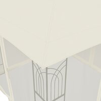 Partytent Prieel zijwanden van gaas en dubbel dak 2,94x2,94 m staal cr&egrave;me