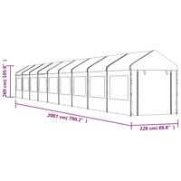 Partytent Prieel met dak 20,07x2,28x2,69 m polyetheen wit