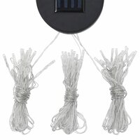 Partytent Prieel met gordijn en LED-lichtslinger 4x3 m cr&egrave;mewit