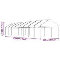 Partytent Prieel met dak 17,84x4,08x3,22 m polyetheen wit